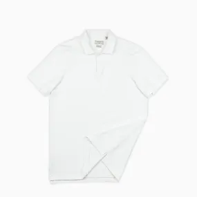 Loran short-sleeved polo in heavy-cotton jersey (natural white)