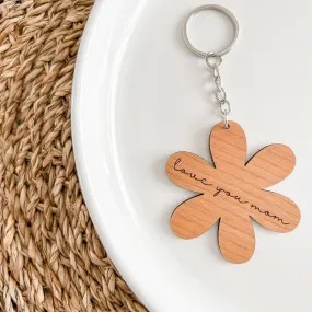 Love You Mom Daisy Keychain