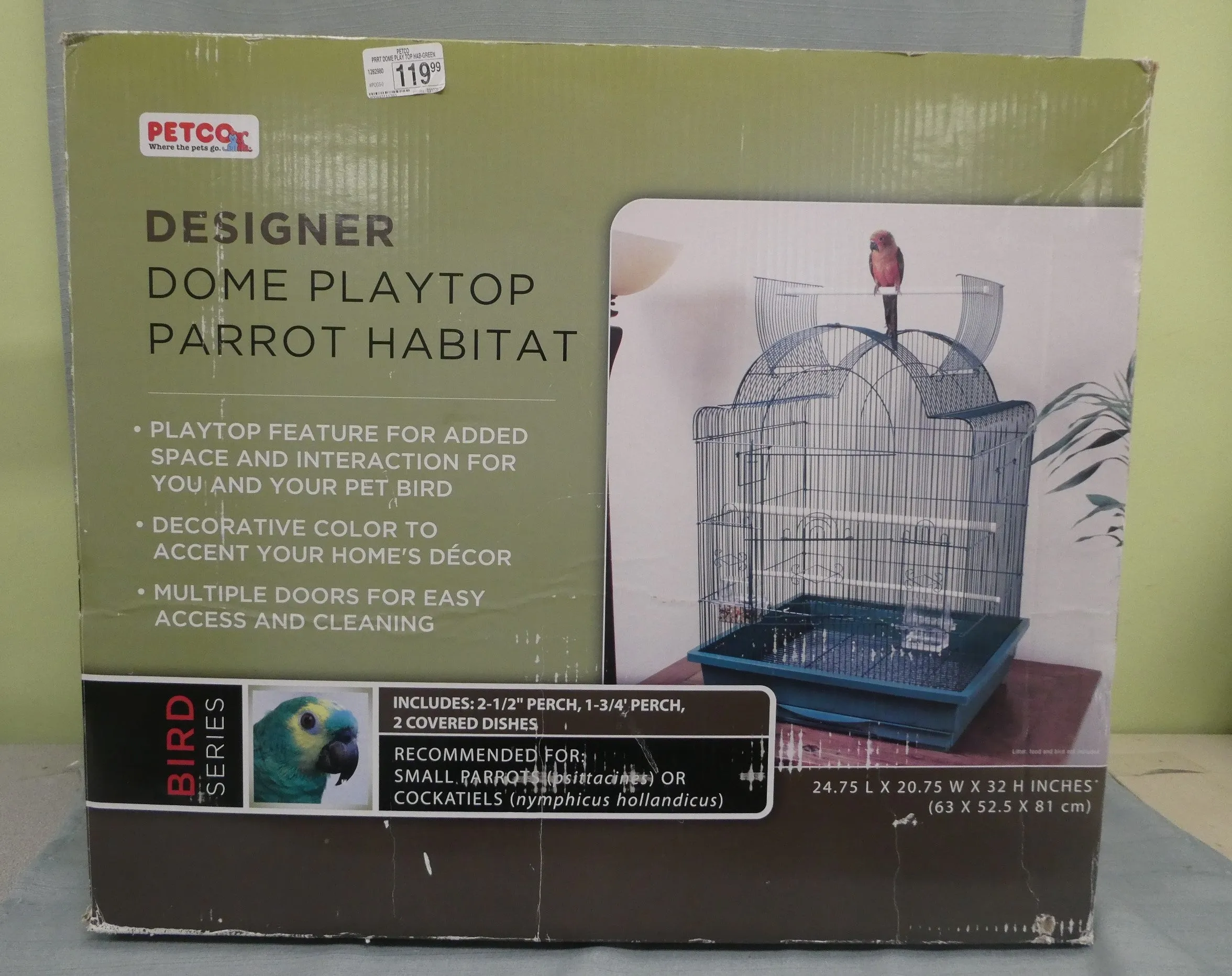 Petco Dome Playtop Bird Habitat -Green - Brand New!