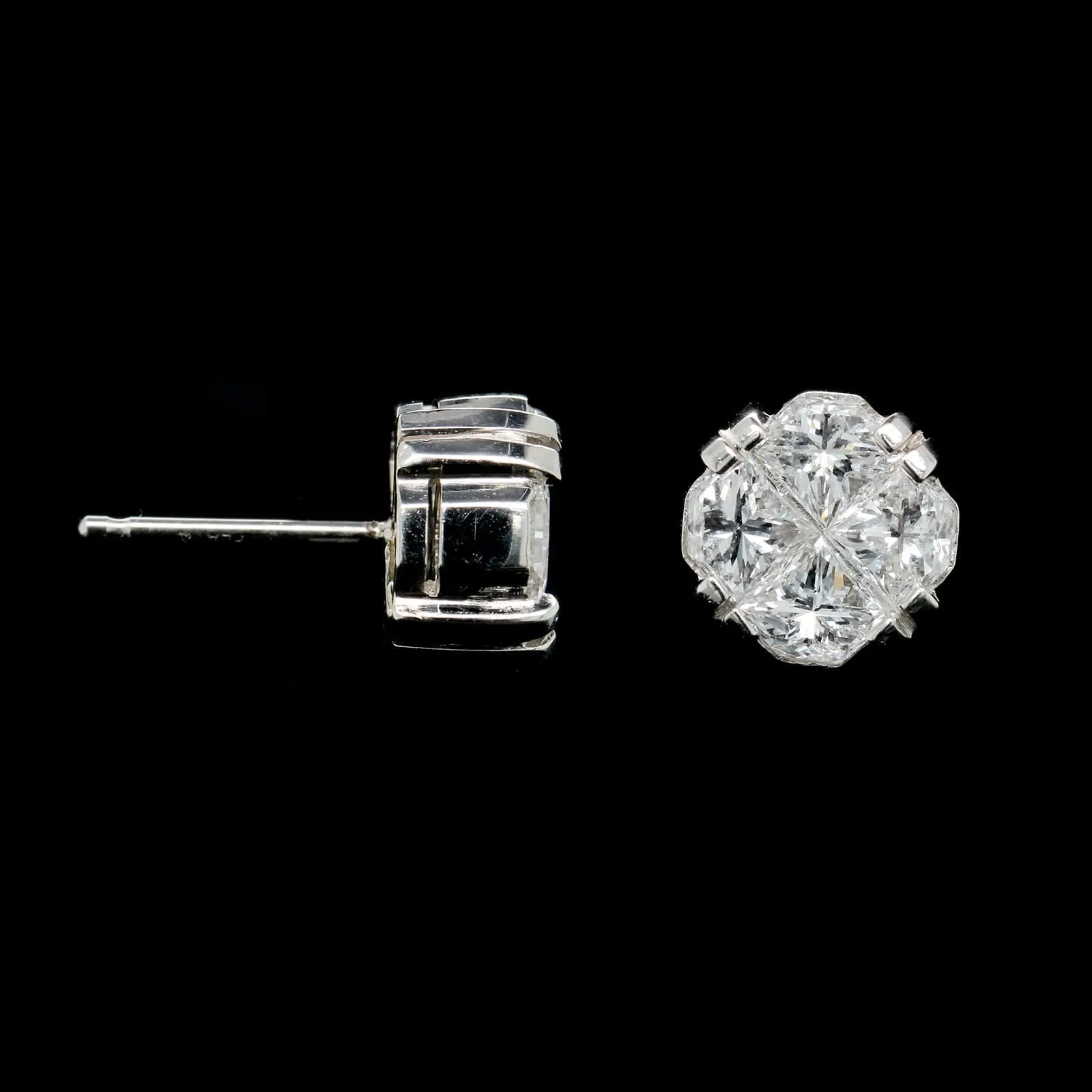 Platinum Estate Diamond Earrings