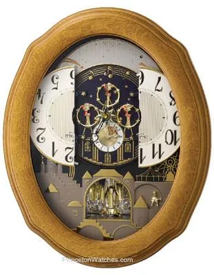 Rhythm Timecracker Golden Oak II Magic Motion Wall Clock with Oak Wood Case