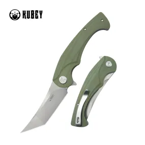 Scimitar Tanto Liner Lock Hunting Folding Knife Green G10 Handle 3.46 Beadblast 14C28N KU175A