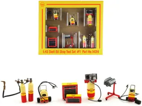 Shell Oil Shop Tools Set of 7 pieces 1/43 Diecast Models by GMP