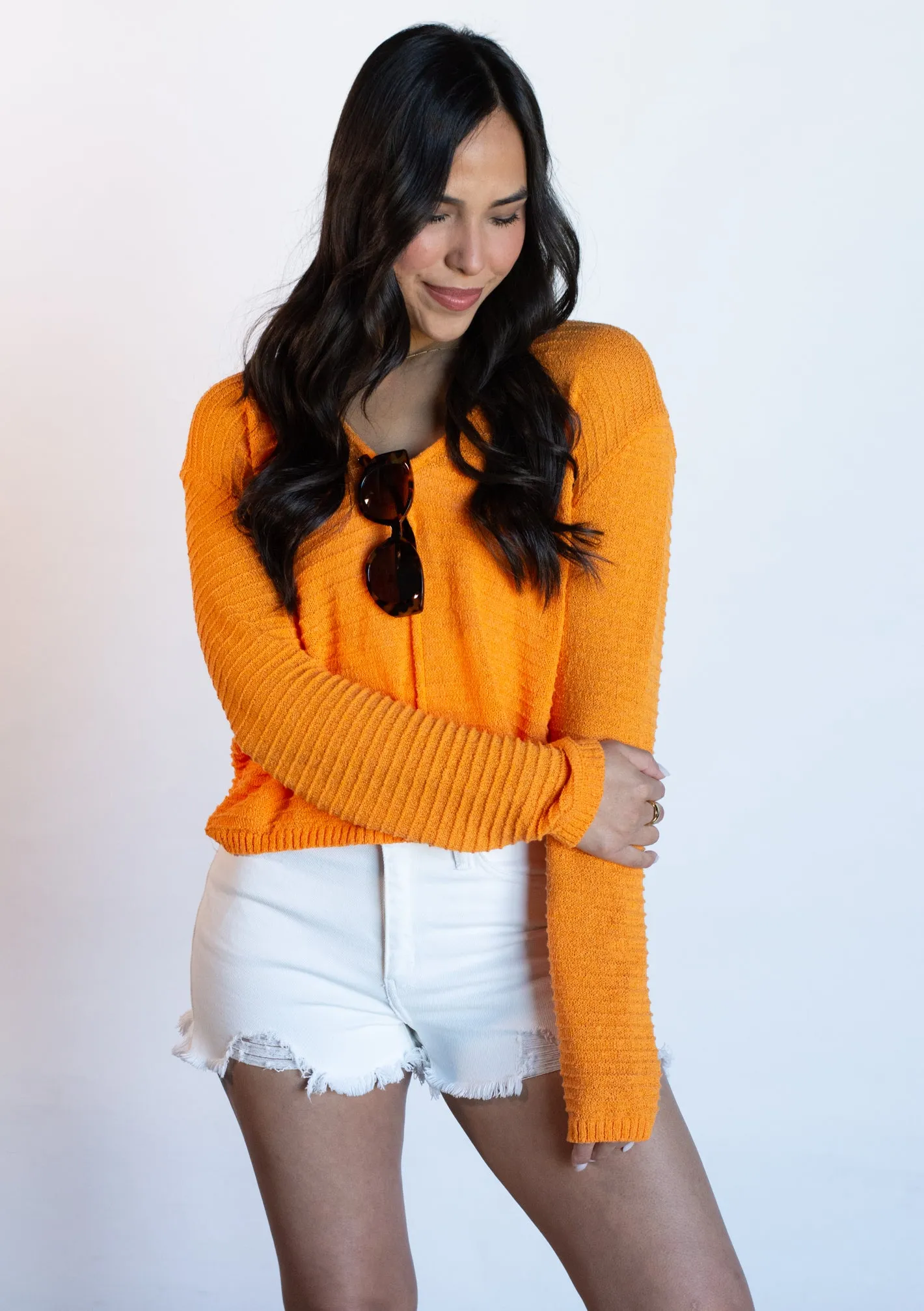 Sweet Surprise Orange Light Weight Sweater