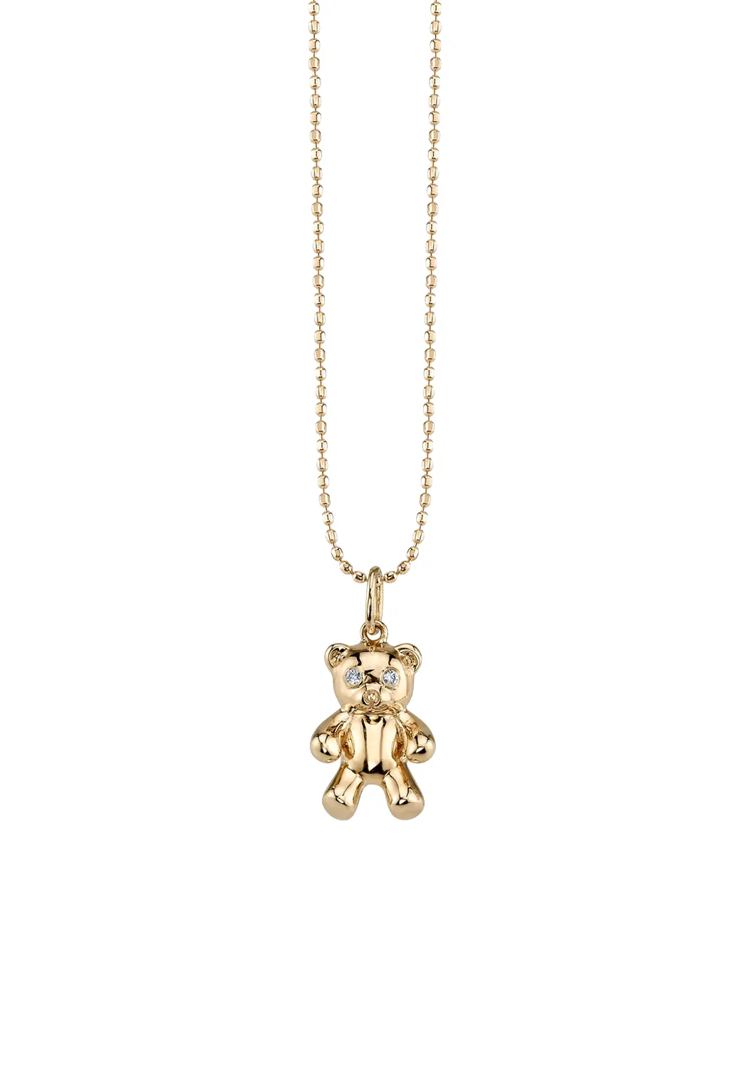 Sydney Evan 14KYG Diamond Teddy Bear Pendant Necklace