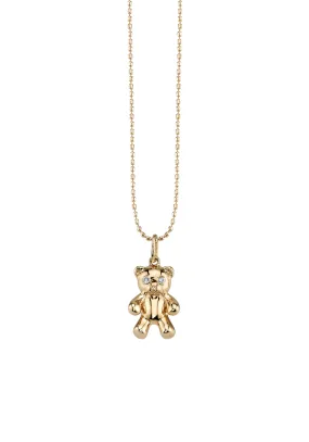 Sydney Evan 14KYG Diamond Teddy Bear Pendant Necklace