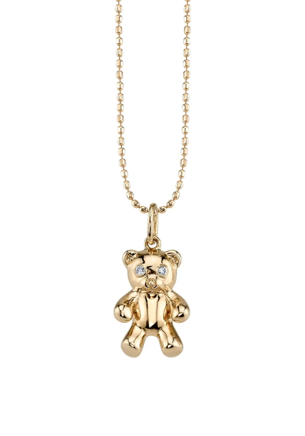 Sydney Evan 14KYG Diamond Teddy Bear Pendant Necklace