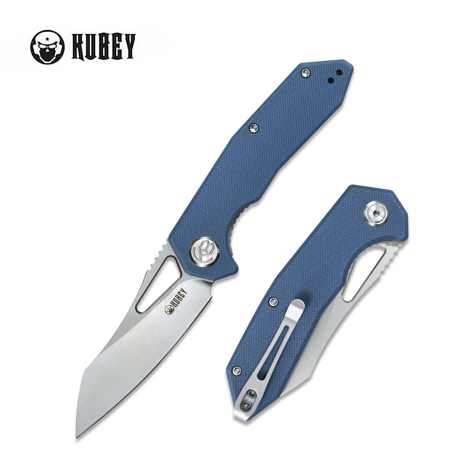 Vagrant Liner Lock Folding Knife Denim Blue G10 Handle (3.1 Sandblast AUS-10) KU291F