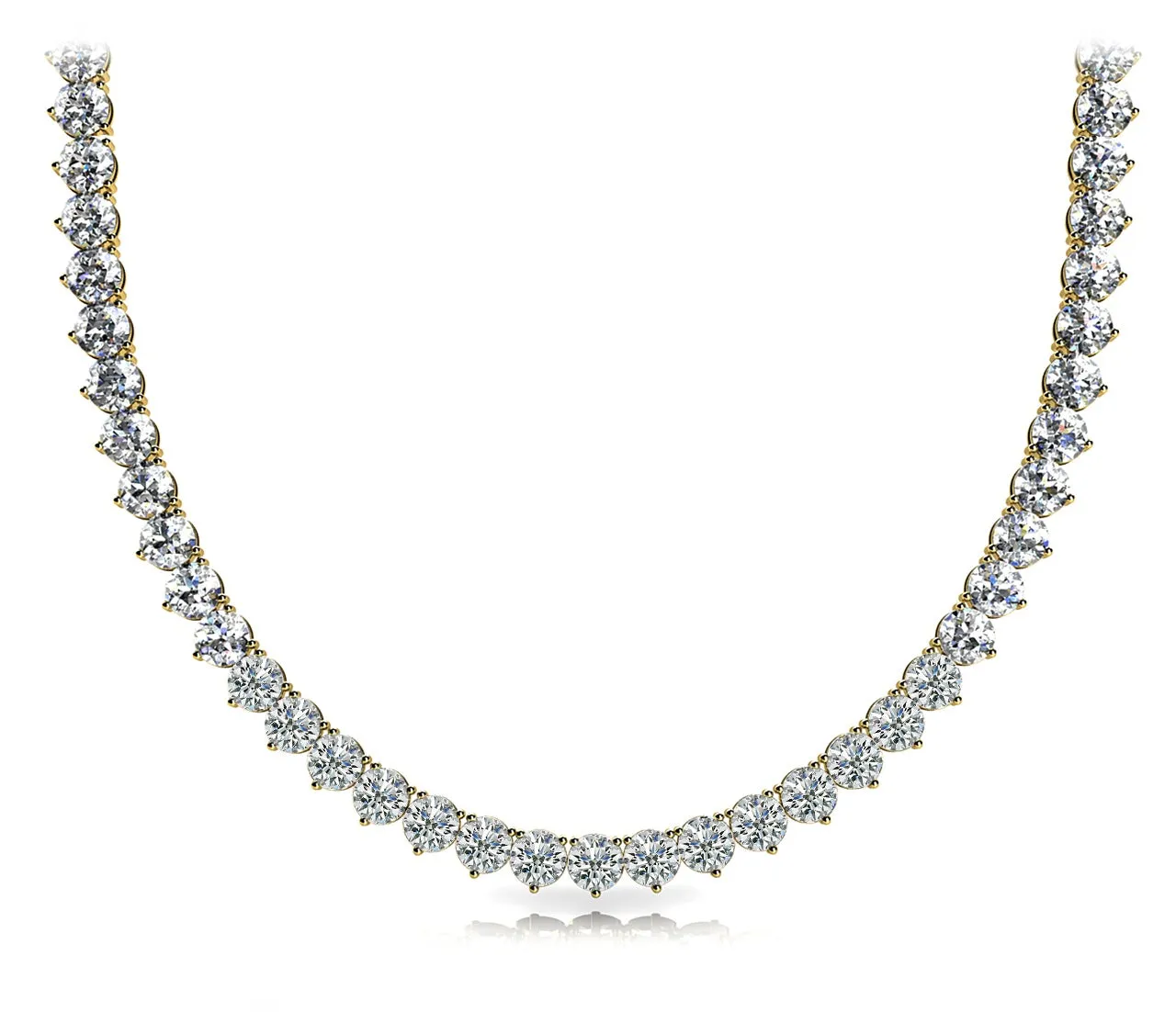 WIND 10 Carat Diamond Rivera Necklace in 14K - 18K Yellow Gold 3 prong set 7 pointer F Color VS1 Clarity BY MIKE NEKTA