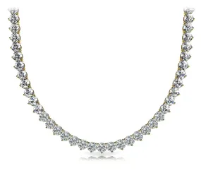 WIND 10 Carat Diamond Rivera Necklace in 14K - 18K Yellow Gold 3 prong set 7 pointer F Color VS1 Clarity BY MIKE NEKTA