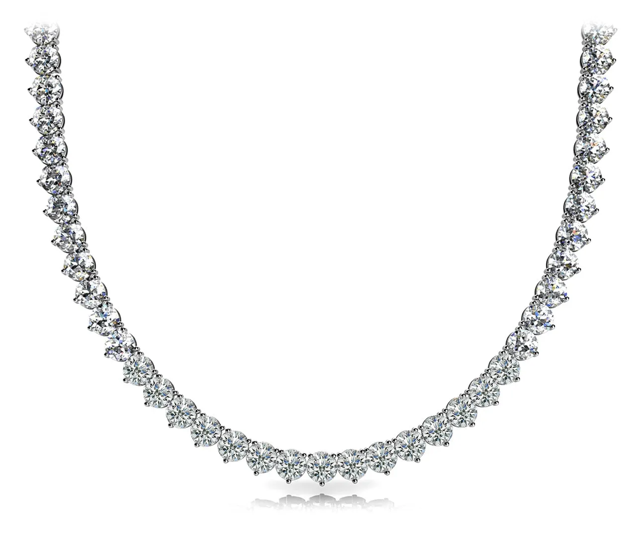 WIND 10 Carat Diamond Rivera Necklace in 14K - 18K Yellow Gold 3 prong set 7 pointer F Color VS1 Clarity BY MIKE NEKTA