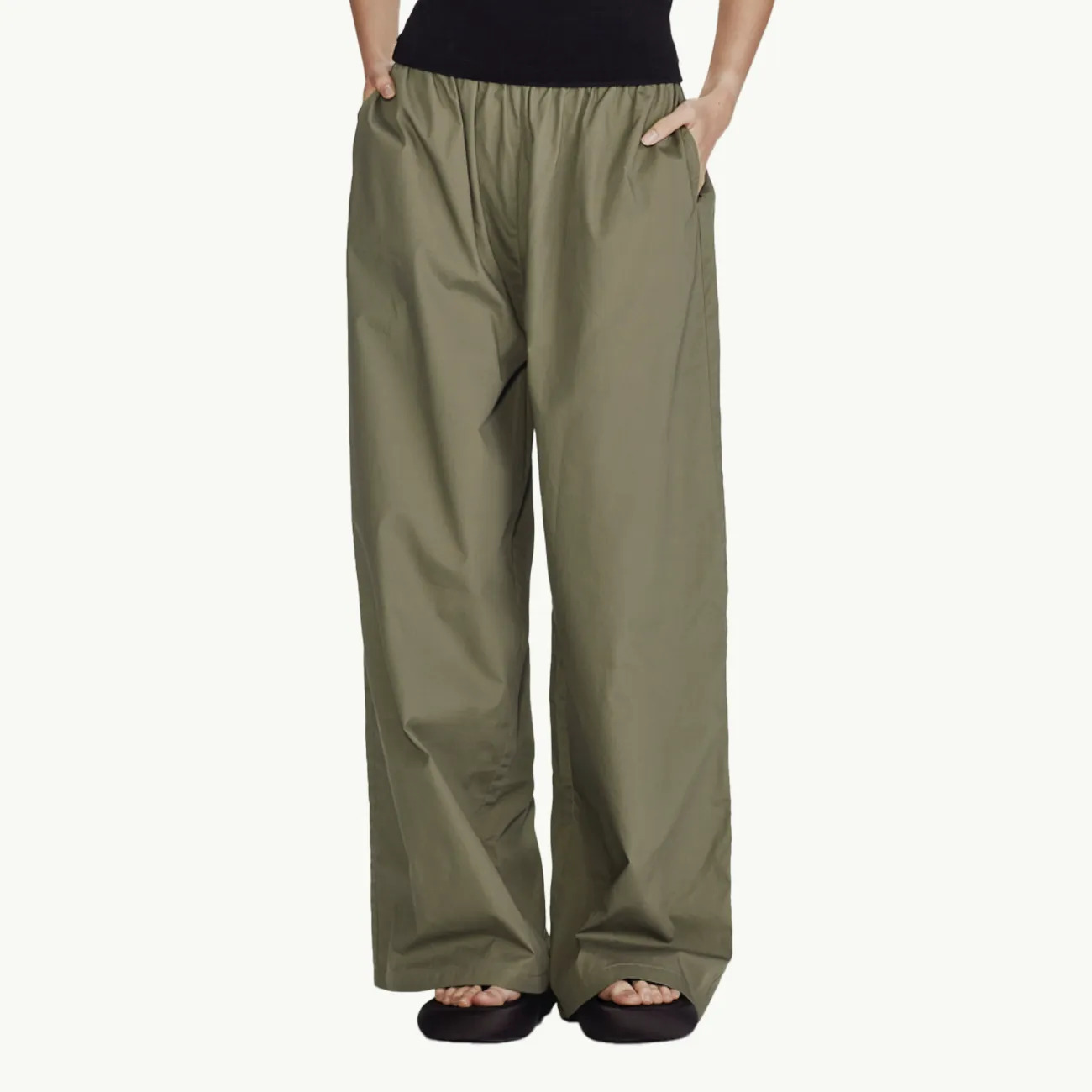 Women's Poplin Pull On Pant - Olive